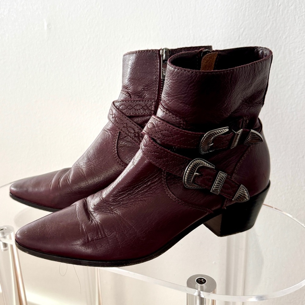 Frye Ellen Ankle Boots - Burgundy